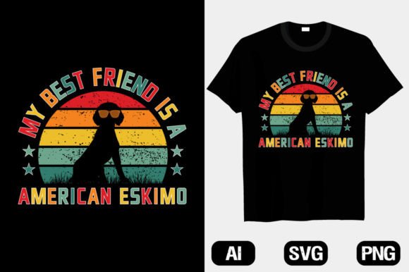 American Eskimo Dog Vector T-shirt