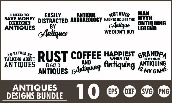 Antiques T Shirt Designs Bundle: Graphics & T-Shirt Designs