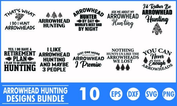 Arrowhead Hunting T-Shirt Graphics and Design Bundle