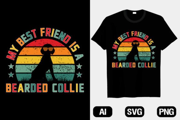 Bearded Collie Dog Vector T-Shirt Graphics