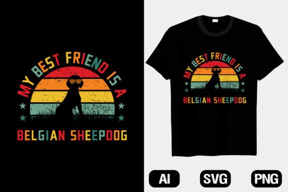 Belgian Sheepdog Friend Vector T-Shirt Graphics