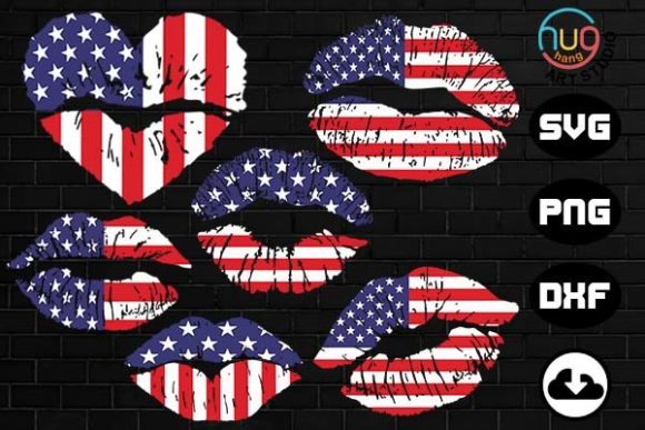 Flag Lips, Patriotic Kiss, Kiss USA Lips: Embroidery Design Review