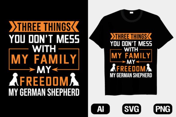German Shepherd Typography T-Shirt V 22 Graphics